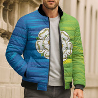 Yorkshire Heritage Personalized Bomber Puffer Jacket East Yorkshire White Rose - Wonder Print Shop