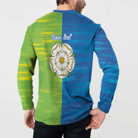 Yorkshire Heritage Personalized Button Sweatshirt East Yorkshire White Rose - Wonder Print Shop
