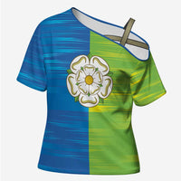 Yorkshire Heritage Personalized Cross Shoulder Shirt East Yorkshire White Rose - Wonder Print Shop