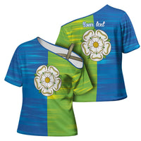 Yorkshire Heritage Personalized Cross Shoulder Shirt East Yorkshire White Rose - Wonder Print Shop