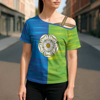 Yorkshire Heritage Personalized Cross Shoulder Shirt East Yorkshire White Rose - Wonder Print Shop