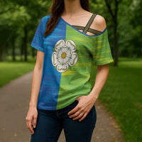 Yorkshire Heritage Personalized Cross Shoulder Shirt East Yorkshire White Rose - Wonder Print Shop