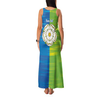 Yorkshire Heritage Personalized Family Matching Tank Maxi Dress and Hawaiian Shirt East Yorkshire White Rose - Wonder Print Shop