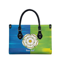 Yorkshire Heritage Personalized Leather Bag East Yorkshire White Rose - Wonder Print Shop