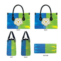 Yorkshire Heritage Personalized Leather Bag East Yorkshire White Rose - Wonder Print Shop
