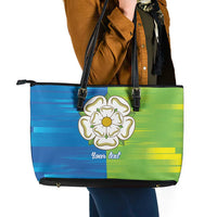 Yorkshire Heritage Personalized Leather Tote Bag East Yorkshire White Rose - Wonder Print Shop