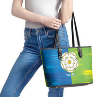 Yorkshire Heritage Personalized Leather Tote Bag East Yorkshire White Rose - Wonder Print Shop