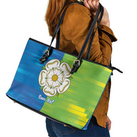 Yorkshire Heritage Personalized Leather Tote Bag East Yorkshire White Rose - Wonder Print Shop