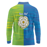 Yorkshire Heritage Personalized Long Sleeve Polo Shirt East Yorkshire White Rose - Wonder Print Shop