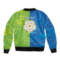 Yorkshire Heritage Personalized Sleeve Zip Bomber Jacket East Yorkshire White Rose - Wonder Print Shop