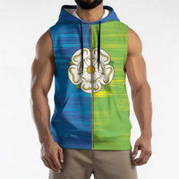 Yorkshire Heritage Personalized Sleeveless Zip Hoodie East Yorkshire White Rose - Wonder Print Shop