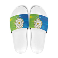 Yorkshire Heritage Personalized Slide Sandals East Yorkshire White Rose - Wonder Print Shop