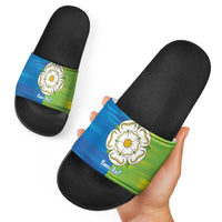Yorkshire Heritage Personalized Slide Sandals East Yorkshire White Rose - Wonder Print Shop