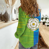 Yorkshire Heritage Personalized Women Casual Shirt East Yorkshire White Rose - Wonder Print Shop