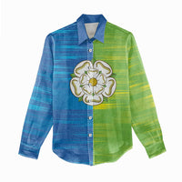 Yorkshire Heritage Personalized Women Casual Shirt East Yorkshire White Rose - Wonder Print Shop