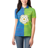 Yorkshire Heritage Personalized Women Polo Shirt East Yorkshire White Rose - Wonder Print Shop