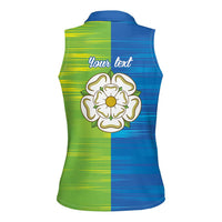Yorkshire Heritage Personalized Women Sleeveless Polo Shirt East Yorkshire White Rose - Wonder Print Shop