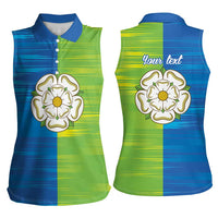 Yorkshire Heritage Personalized Women Sleeveless Polo Shirt East Yorkshire White Rose - Wonder Print Shop