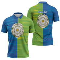 Yorkshire Heritage Personalized Zipper Polo Shirt East Yorkshire White Rose - Wonder Print Shop