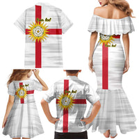 Yorkshire Heritage Personalized Family Matching Mermaid Dress and Hawaiian Shirt West Yorkshire White Rose - Wonder Print Shop