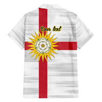 Yorkshire Heritage Personalized Family Matching Off The Shoulder Long Sleeve Dress and Hawaiian Shirt West Yorkshire White Rose - Wonder Print Shop