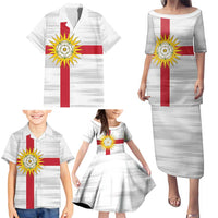 Yorkshire Heritage Personalized Family Matching Puletasi and Hawaiian Shirt West Yorkshire White Rose - Wonder Print Shop