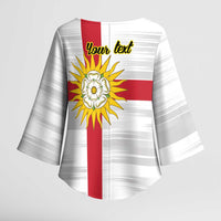Yorkshire Heritage Personalized Kimono Sleeve Blouse West Yorkshire White Rose - Wonder Print Shop