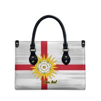 Yorkshire Heritage Personalized Leather Bag West Yorkshire White Rose - Wonder Print Shop