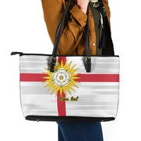 Yorkshire Heritage Personalized Leather Tote Bag West Yorkshire White Rose - Wonder Print Shop