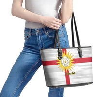 Yorkshire Heritage Personalized Leather Tote Bag West Yorkshire White Rose - Wonder Print Shop