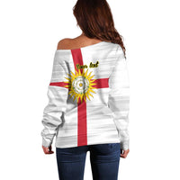 Yorkshire Heritage Personalized Off Shoulder Sweater West Yorkshire White Rose - Wonder Print Shop