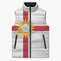 Yorkshire Heritage Personalized Sleeveless Puffer Jacket West Yorkshire White Rose - Wonder Print Shop