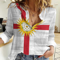 Yorkshire Heritage Personalized Women Casual Shirt West Yorkshire White Rose - Wonder Print Shop