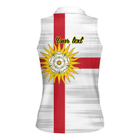 Yorkshire Heritage Personalized Women Sleeveless Polo Shirt West Yorkshire White Rose - Wonder Print Shop
