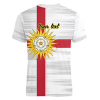 Yorkshire Heritage Personalized Women V-Neck T-Shirt West Yorkshire White Rose - Wonder Print Shop