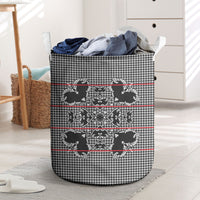 Charcoal Black Hearts Crown Traditional Geometry Laundry Basket Seanamarena Basotho Blanket Inspired