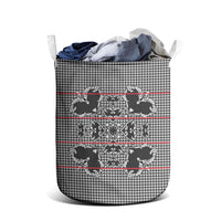 Charcoal Black Hearts Crown Traditional Geometry Laundry Basket Seanamarena Basotho Blanket Inspired