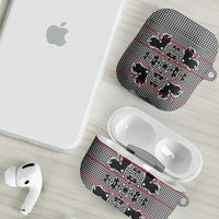 Charcoal Black Hearts Crown Traditional Geometry AirPods Case Seanamarena Basotho Blanket Inspired