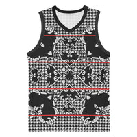Charcoal Black Hearts Crown Traditional Geometry Basketball Jersey Seanamarena Basotho Blanket Inspired