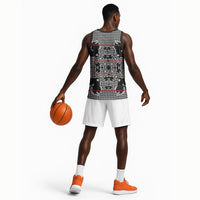 Charcoal Black Hearts Crown Traditional Geometry Basketball Jersey Seanamarena Basotho Blanket Inspired
