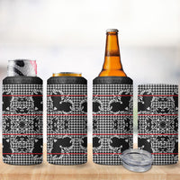 Charcoal Black Hearts Crown Traditional Geometry 4 in 1 Can Cooler Tumbler Seanamarena Basotho Blanket Inspired