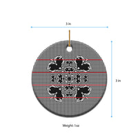 Charcoal Black Hearts Crown Traditional Geometry Ceramic Ornament Seanamarena Basotho Blanket Inspired