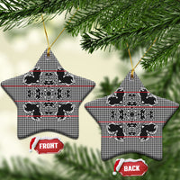 Charcoal Black Hearts Crown Traditional Geometry Ceramic Ornament Seanamarena Basotho Blanket Inspired