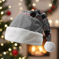 Charcoal Black Hearts Crown Traditional Geometry Christmas Santa Hat Seanamarena Basotho Blanket Inspired
