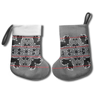 Charcoal Black Hearts Crown Traditional Geometry Christmas Stocking Seanamarena Basotho Blanket Inspired