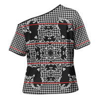Charcoal Black Hearts Crown Traditional Geometry Cross Shoulder Shirt Seanamarena Basotho Blanket Inspired