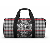 Charcoal Black Hearts Crown Traditional Geometry Duffle Bag Seanamarena Basotho Blanket Inspired