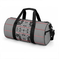 Charcoal Black Hearts Crown Traditional Geometry Duffle Bag Seanamarena Basotho Blanket Inspired