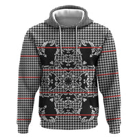 Charcoal Black Hearts Crown Traditional Geometry Hoodie Seanamarena Basotho Blanket Inspired