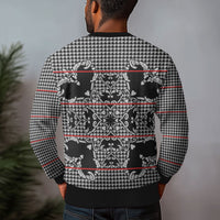 Charcoal Black Hearts Crown Traditional Geometry Ugly Christmas Sweater Seanamarena Basotho Blanket Inspired